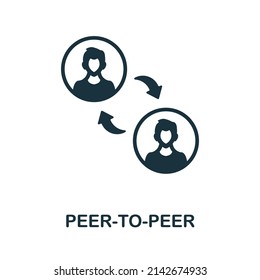 Peer-To-Peer icon. Monochrome simple Peer-To-Peer icon for templates, web design and infographics