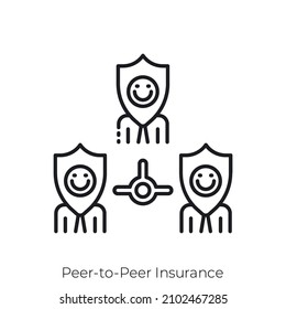 Peer-to-Peer Insurance icon. Outline style icon design isolated on white background