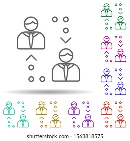 Peer-to-peer multi color icon. Simple thin line, outline vector of bitcoin blockchain icons for ui and ux, website or mobile application