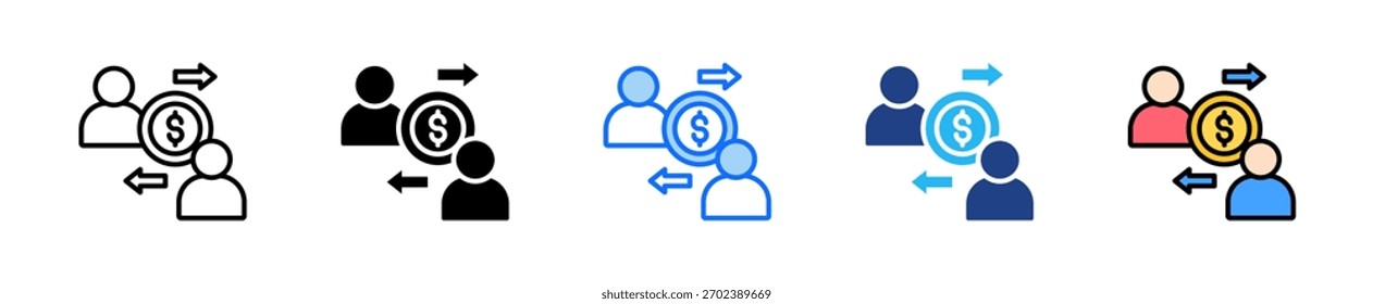 Ícone De Pagamento Ponto A Ponto Definir Coleção De Vários Estilos