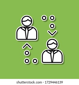 Peer-to-peer sticker icon. Simple thin line, outline vector of bitcoin blockchain icons for ui and ux, website or mobile application