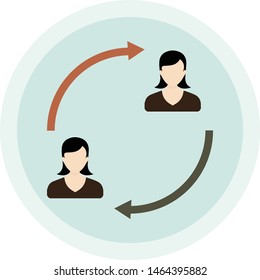 Peer-to-peer vector icon. p2p loan icon, peer-to-peer lending outline icon