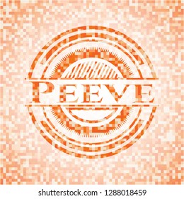 Peeve abstract orange mosaic emblem