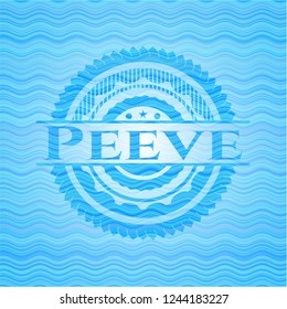 Peeve water wave representation badge background.