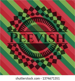Peevish christmas emblem.