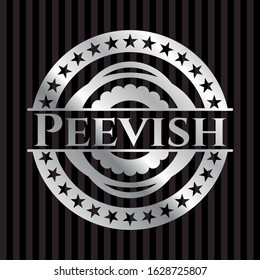 Peevish silvery emblem. Vector Illustration. Mosaic.