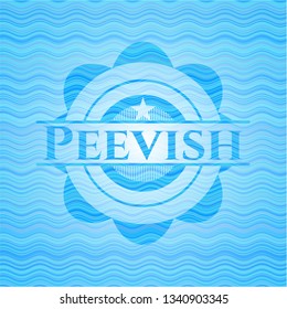Peevish water wave representation style badge.