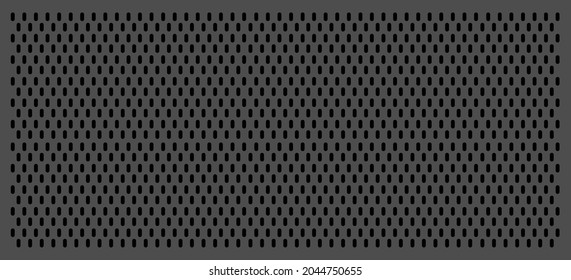 Peg board with oval holes. Rectangle grey peg board perforated texture background for working bench tools. Vector illustration