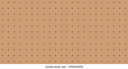 Peg board perforated texture background material with round holes seamless pattern board vector illustration. Wall structure for working bench tools.