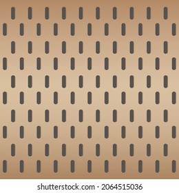 Peg Board. Perforated Texture Background With Oval Holes. Vector Illustration.