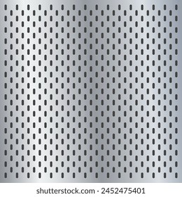 Peg board perforated texture background material with oval holes seamless pattern board vector illustration. Wall structure for working bench tools.