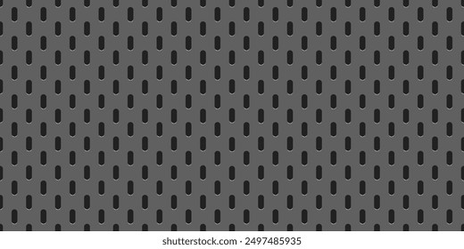 Peg board perforated texture background material with oval holes seamless pattern board vector illustration. Wall structure for working bench tools.