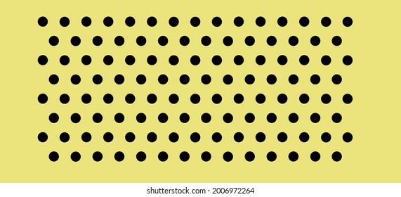 Peg board with round holes. Yellow rectangle peg board perforated texture background for working bench tools. Vector illustration