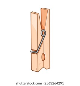 peg clothespin cartoon. wooden plastic, grip line, secure hold peg clothespin sign. isolated symbol vector illustration