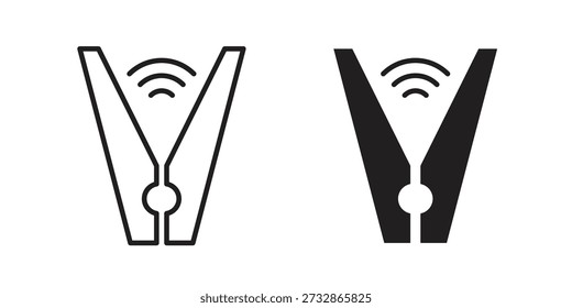 Plantilla de pictograma de icono de clavija, contorno simple y estilo relleno.