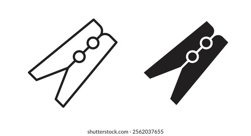 Peg icons in flat and line style set.