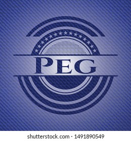 Peg with jean texture. Vector Illustration. Detailed.