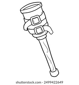 Vector aislado de contorno dibujado a mano de la ilustración de la pierna de la clavija