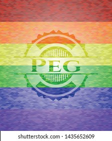 Peg lgbt colors emblem. Vector Illustration. Mosaic.