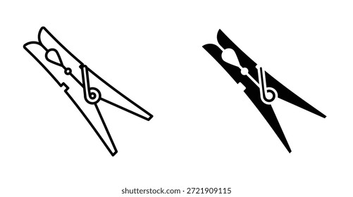 Symbolsatz für Verbindungslinie. Peg line Vektorsymbol in schwarz gefüllt und umrissen Stil.