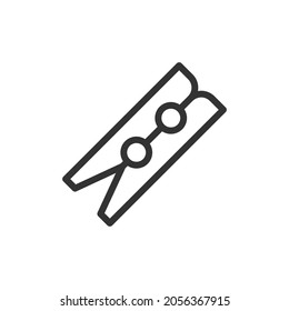 Peg line icon, sign or symbol. Premium pictogram in trendy outline style. Peg pixel perfect vector icon isolated on a white background. 