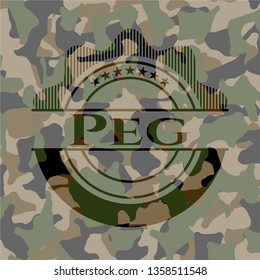 Peg on camouflage texture