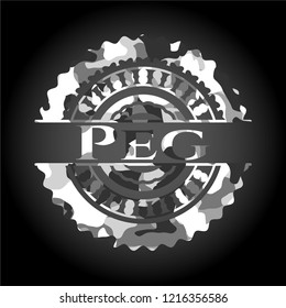 Peg on grey camo texture