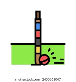 peg out croquet game color icon vector. peg out croquet game sign. isolated symbol illustration