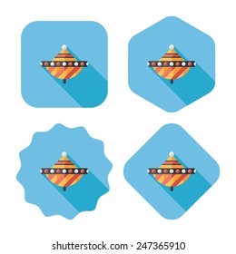 peg top flat icon with long shadow,eps10