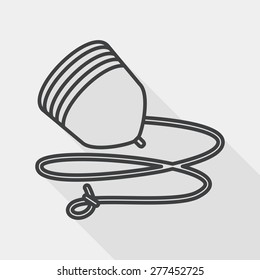 peg top flat icon with long shadow, line icon