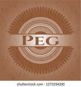 Peg wood icon or emblem