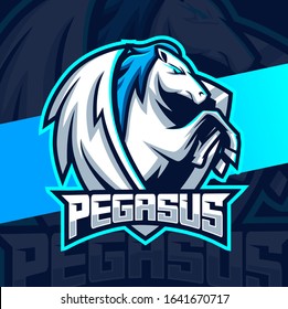 pegassus mascot esport logo design