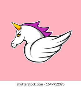 pegasus animal e-sport logo badge mascot