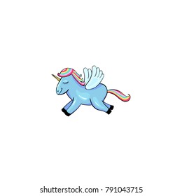 Pegasus cartoon icon isolated on white background