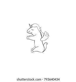Pegasus cartoon icon isolated on white background