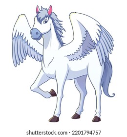 Pegasus Cartoon - Mythology Illustration