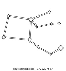 Pegasus constellation illustration hand drawn outline vector