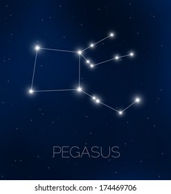 Pegasus Sternbild Am Nachthimmel