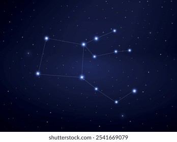 Pegasus constellation in night sky