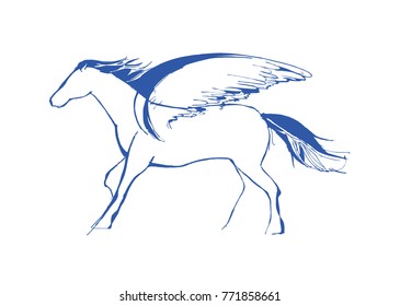 Pegasus drawing by hand