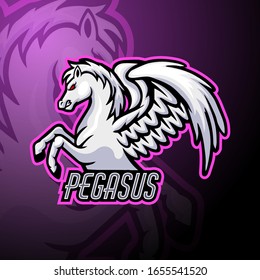 Pegasus esport logo mascot design