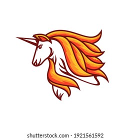 Pegasus with fire concept design vector