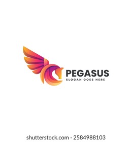 Pegasus Gradient Colorful Logo Template