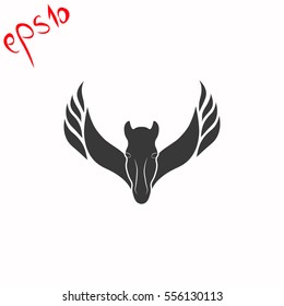 Pegasus grey icon.