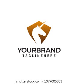Pegasus head logo design concept template vector