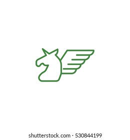 Pegasus Head Vector Logo Design Template Element