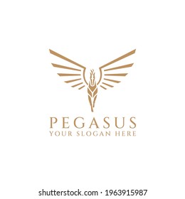 Pegasus Horse Jump Flying Logo 