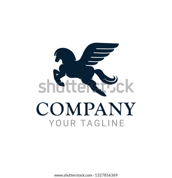 Pegasus Horse Logo Design Vector Template Stock Vector (Royalty Free