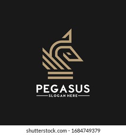 pegasus horse logo style line art, monoline,symbol creative graphic design