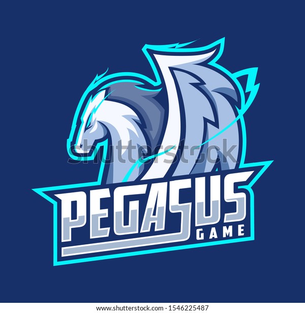 Pegasus Horse Mascot Esport Logo Design Stock Vector (Royalty Free ...